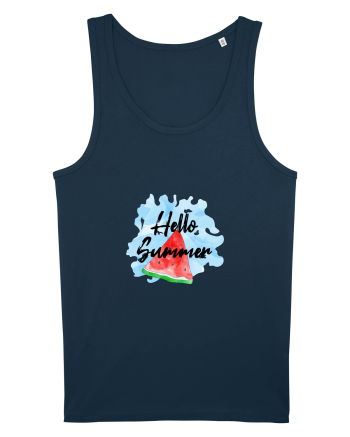 Summer Breeze - Watercolor Hello Summer Watermelon (Pepene) Navy