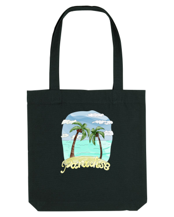 Summer Breeze - Watercolor Paradise Palmtrees (Palmieri) Black