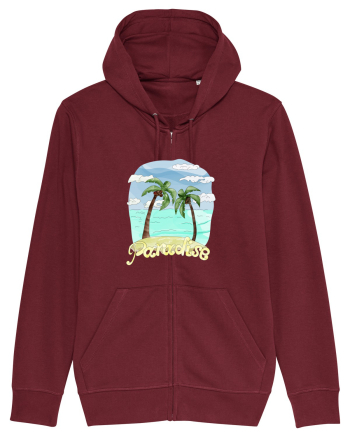 Summer Breeze - Watercolor Paradise Palmtrees (Palmieri) Burgundy