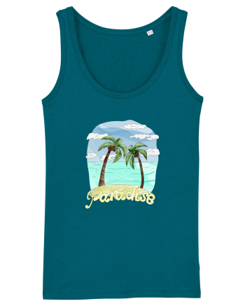 Summer Breeze - Watercolor Paradise Palmtrees (Palmieri) Ocean Depth