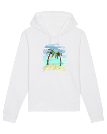 Summer Breeze - Watercolor Paradise Palmtrees (Palmieri) White