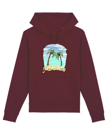 Summer Breeze - Watercolor Paradise Palmtrees (Palmieri) Burgundy