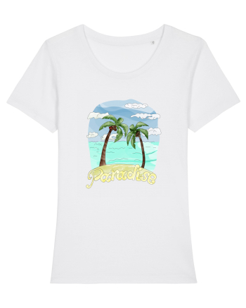 Summer Breeze - Watercolor Paradise Palmtrees (Palmieri) White