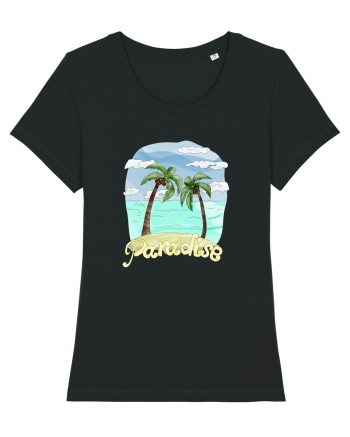 Summer Breeze - Watercolor Paradise Palmtrees (Palmieri) Black