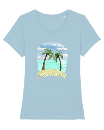 Summer Breeze - Watercolor Paradise Palmtrees (Palmieri) Sky Blue