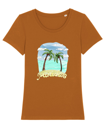Summer Breeze - Watercolor Paradise Palmtrees (Palmieri) Roasted Orange