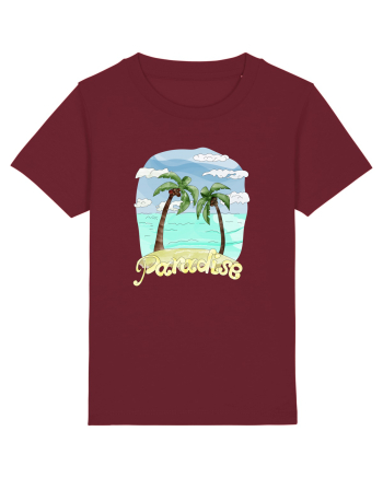 Summer Breeze - Watercolor Paradise Palmtrees (Palmieri) Burgundy