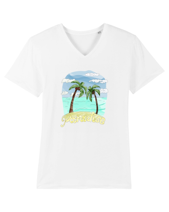 Summer Breeze - Watercolor Paradise Palmtrees (Palmieri) White