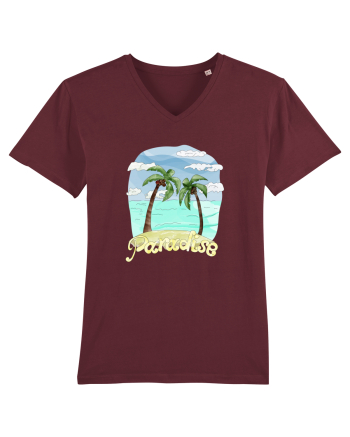 Summer Breeze - Watercolor Paradise Palmtrees (Palmieri) Burgundy