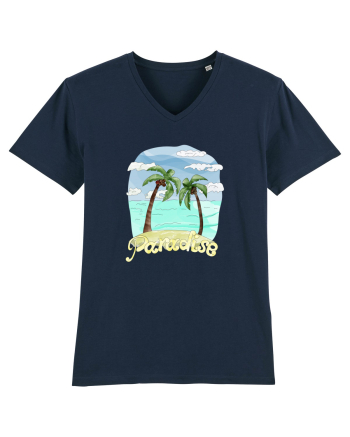 Summer Breeze - Watercolor Paradise Palmtrees (Palmieri) French Navy