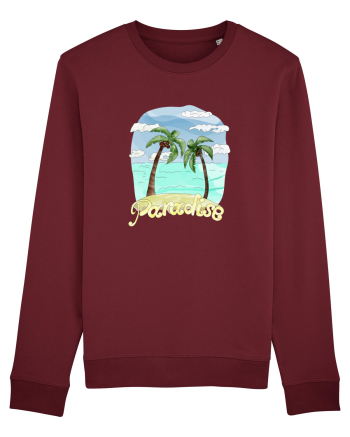 Summer Breeze - Watercolor Paradise Palmtrees (Palmieri) Burgundy