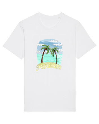 Summer Breeze - Watercolor Paradise Palmtrees (Palmieri) White