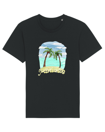 Summer Breeze - Watercolor Paradise Palmtrees (Palmieri) Black