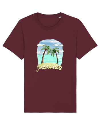 Summer Breeze - Watercolor Paradise Palmtrees (Palmieri) Burgundy