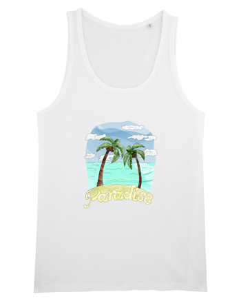 Summer Breeze - Watercolor Paradise Palmtrees (Palmieri) White