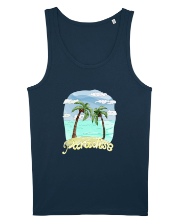 Summer Breeze - Watercolor Paradise Palmtrees (Palmieri) Navy