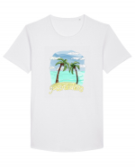 Summer Breeze - Watercolor Paradise Palmtrees (Palmieri) Tricou mânecă scurtă guler larg Bărbat Skater