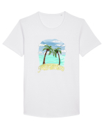 Summer Breeze - Watercolor Paradise Palmtrees (Palmieri) Tricou mânecă scurtă guler larg Bărbat Skater
