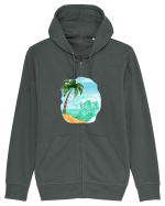 Summer Breeze - Watercolor  Wave (Val) Hanorac cu fermoar Unisex Connector
