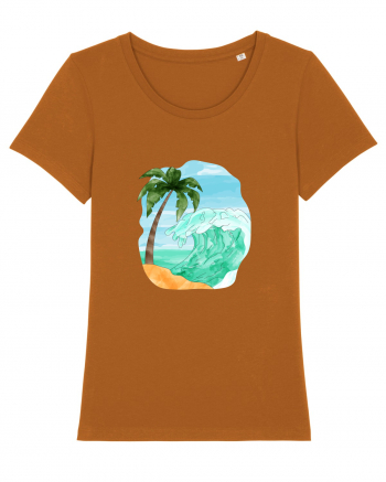 Summer Breeze - Watercolor  Wave (Val) Roasted Orange