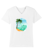 Summer Breeze - Watercolor  Wave (Val) Tricou mânecă scurtă guler V Bărbat Presenter