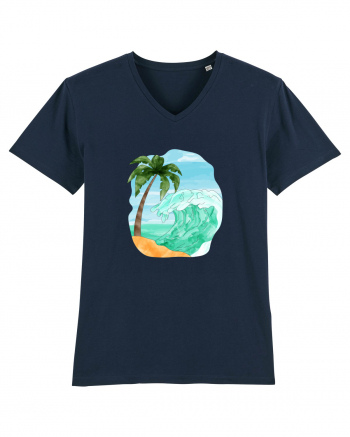 Summer Breeze - Watercolor  Wave (Val) French Navy