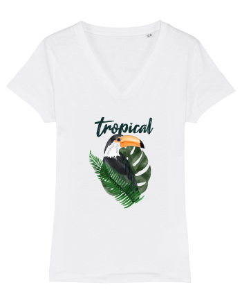Summer Breeze - Watercolor Toucan (Tucan) White