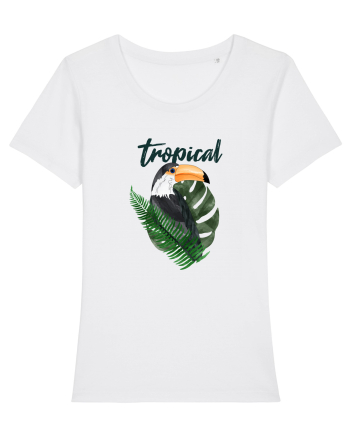 Summer Breeze - Watercolor Toucan (Tucan) White