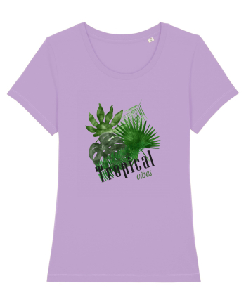 Summer Breeze - Watercolor Tropical Leaves (Frunze Tropicale) Lavender Dawn