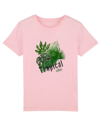 Summer Breeze - Watercolor Tropical Leaves (Frunze Tropicale) Cotton Pink