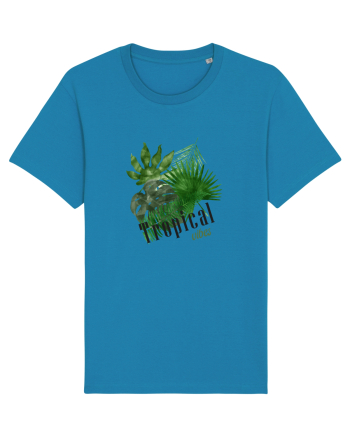 Summer Breeze - Watercolor Tropical Leaves (Frunze Tropicale) Azur