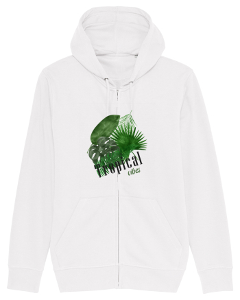 Summer Breeze - Watercolor Tropical Leaves 2 (Frunze Tropicale) White