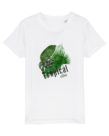 Summer Breeze - Watercolor Tropical Leaves 2 (Frunze Tropicale) White