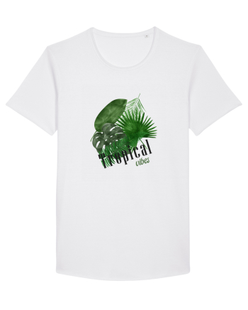 Summer Breeze - Watercolor Tropical Leaves 2 (Frunze Tropicale) White