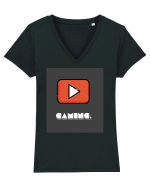 Gaming Fan Design Tricou mânecă scurtă guler V Damă Evoker