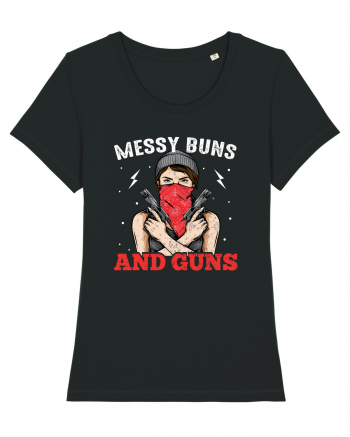 Messy Buns And Guns Black