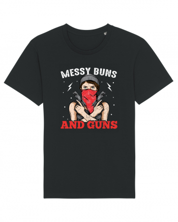 Messy Buns And Guns Black