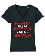 Princesses Or Witch Black Tricou mânecă scurtă guler V Damă Evoker