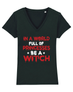 Princesses Or Witch Black Tricou mânecă scurtă guler V Damă Evoker