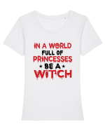 Princesses Or Witch Black Tricou mânecă scurtă guler larg fitted Damă Expresser
