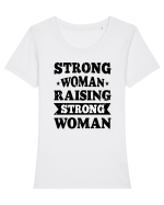 Strong Woman Raising Strong Woman Tricou mânecă scurtă guler larg fitted Damă Expresser