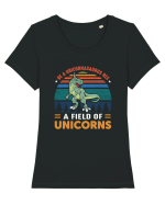 Unicornasaurus Tricou mânecă scurtă guler larg fitted Damă Expresser
