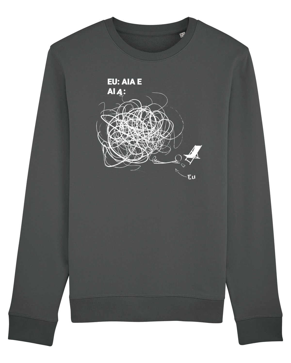 Bluză mânecă lungă Unisex Rise Anthracite
