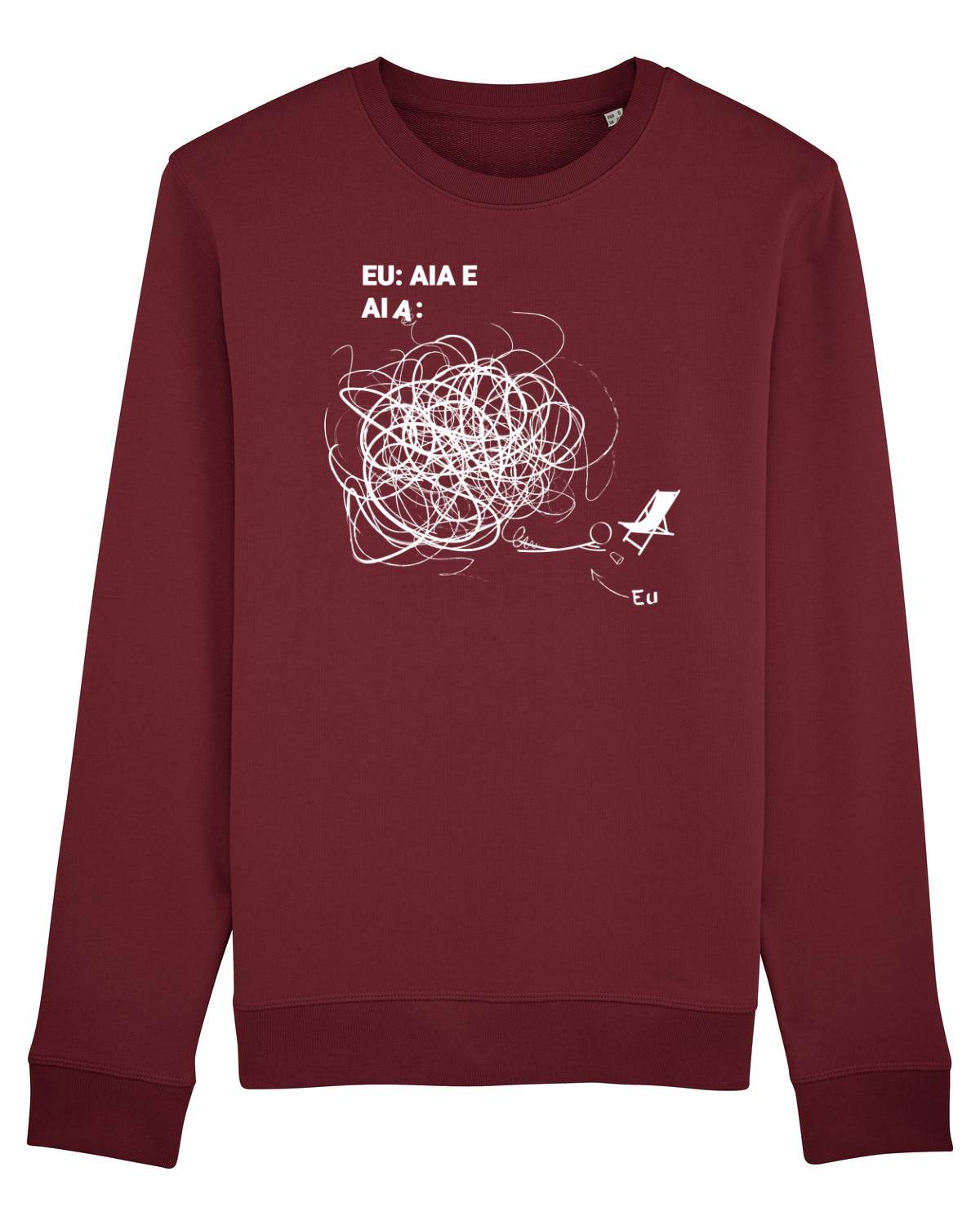 Bluză mânecă lungă Unisex Rise Burgundy