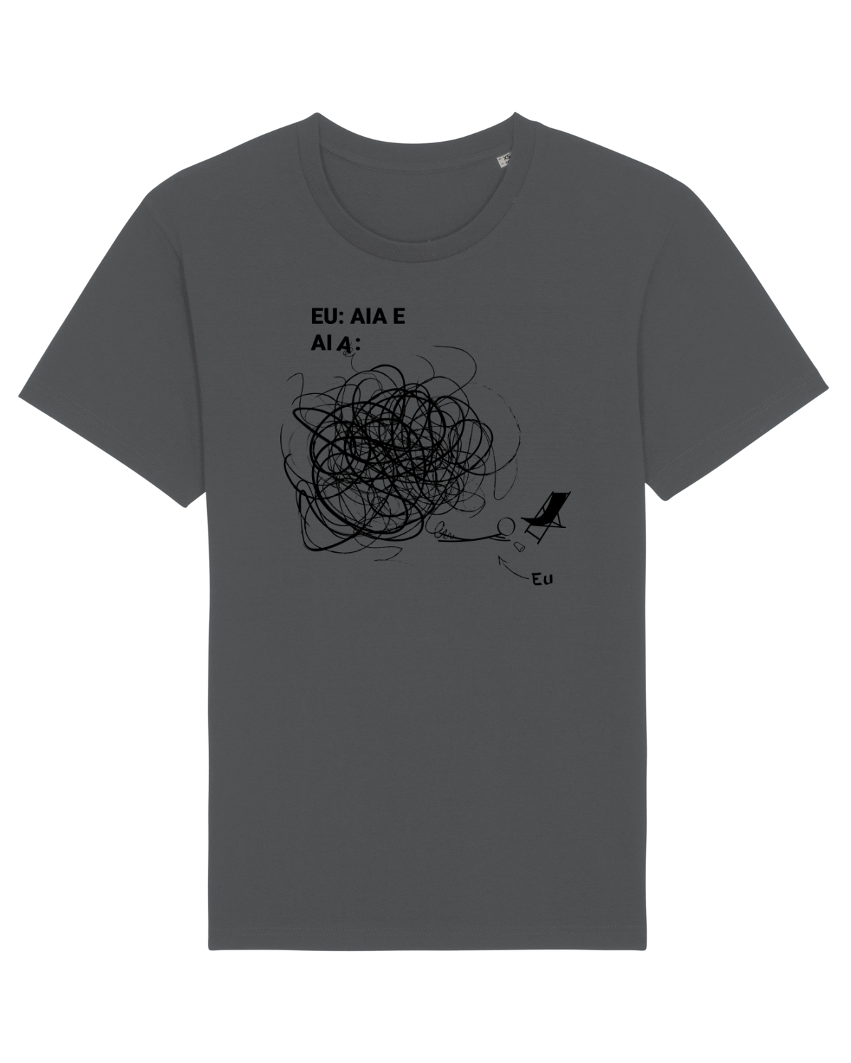 Tricou mânecă scurtă Unisex Rocker Anthracite