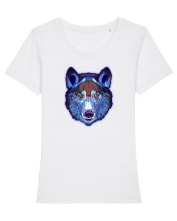Skull Neon Wolf  White