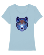 Skull Neon Wolf  Tricou mânecă scurtă guler larg fitted Damă Expresser