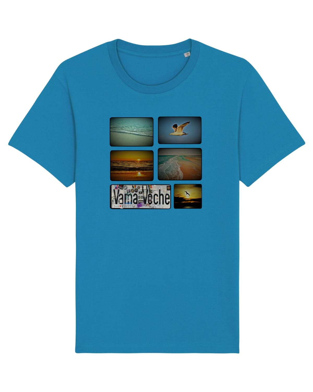 Tricou mânecă scurtă Unisex Rocker Azur