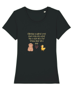 Poezia Cățelușul&rața(ramă) Tricou mânecă scurtă guler larg fitted Damă Expresser