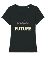 Creative Future Tricou mânecă scurtă guler larg fitted Damă Expresser